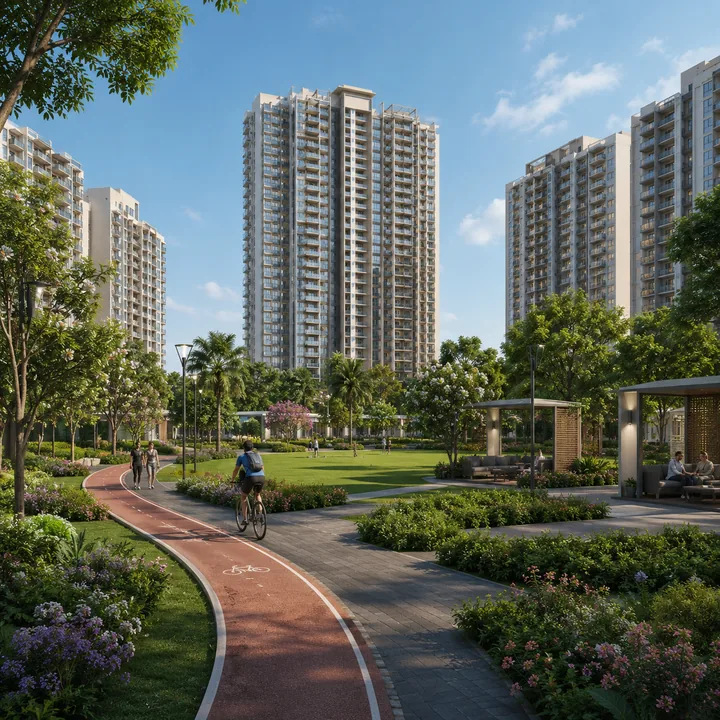 Prestige Attibele landscaped garden and walking trail Prestige Attibele landscaped garden and walking trail